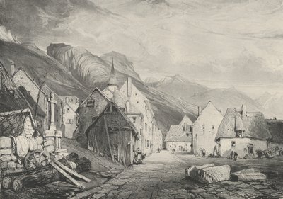 レ バンの村への入り口、1831 年 作： Godefroy Engelmann