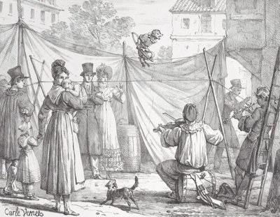 サルとヒョウ サル、1818年。 作： Godefroy Engelmann