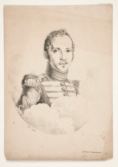 不明（バスト丈の兵士の肖像画） 作： Godefroy Engelmann