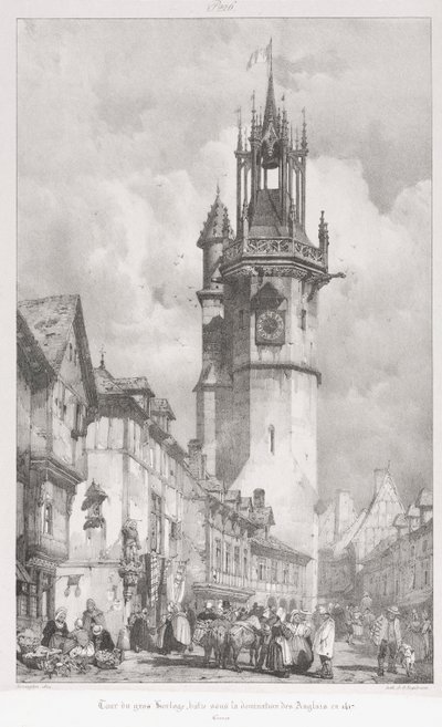 古代フランス、ノルマンディーの絵のように美しいロマンチックな旅：Tour du Gros-Horlage、Évreux 作： Godefroy Engelmann