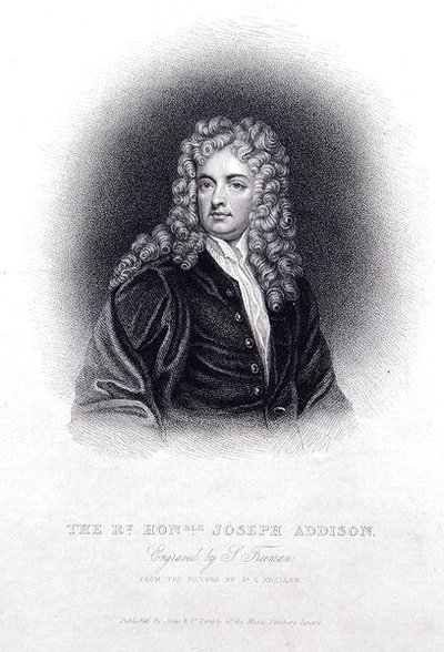 The Rt Hon Joseph Addison（ジョセフ・アディソン）氏（彫刻）。 作： Godfrey (after) Kneller
