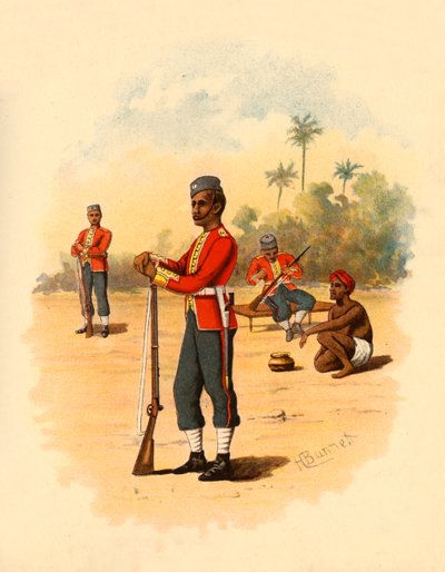 第11ベンガルネイティブ歩兵、1890年。 作： Godfrey Douglas Giles