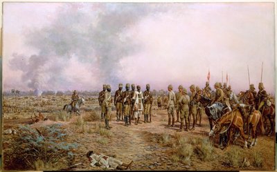 アトバラの戦いの後、1898 年 4 月 8 日（キャンバスに油彩） 作： Godfrey Douglas Giles