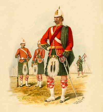 カナダの第5ロイヤルスコッツ、1890年。 作： Godfrey Douglas Giles