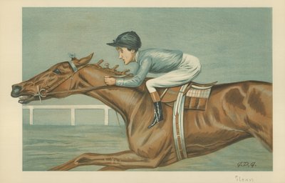 トッドスローン、アメリカの騎手、1899年5月25日、バニティフェア漫画 作： Godfrey Douglas Giles