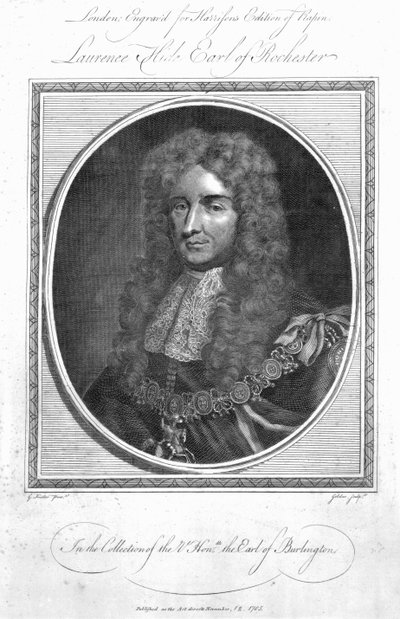 ジョンゴールダー、1785年に刻まれたロチェスターの初代伯爵、ローレンスハイド 作： Godfrey Kneller