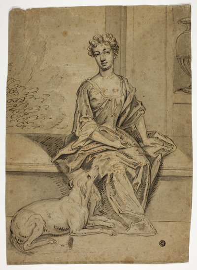 マスティフと宮廷貴婦人の肖像 作： Godfrey Kneller