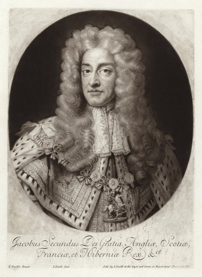 イギリスとアイルランドのジェームズ2世の肖像 作： Godfrey Kneller