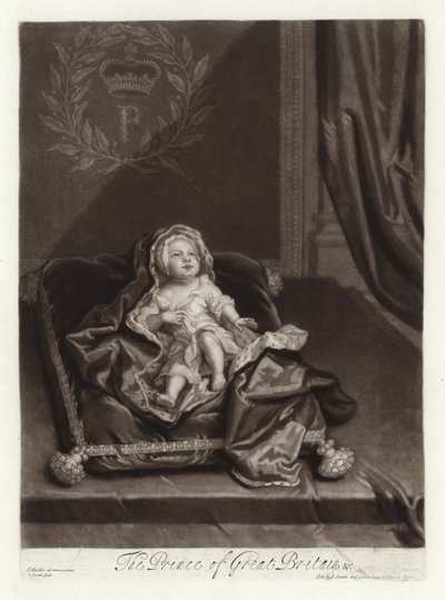 赤ちゃんとしてのジェームズ・スチュアート王子の肖像 作： Godfrey Kneller
