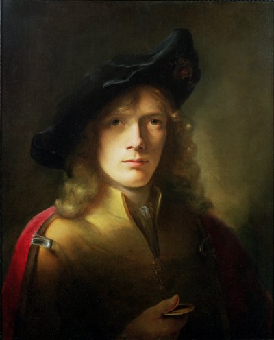 メダルを保持している若い男の肖像 作： Godfrey Kneller