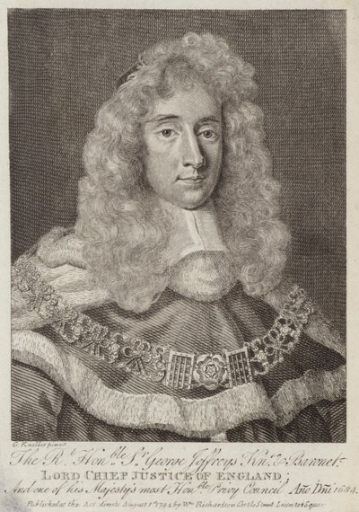 ジョージ・ジェフリーズ卿、ウェールズの裁判官 作： Godfrey Kneller