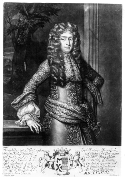 テオフィルスヘイスティングス、ハンティンドン（メゾチント）の7番目の伯爵 作： Godfrey Kneller