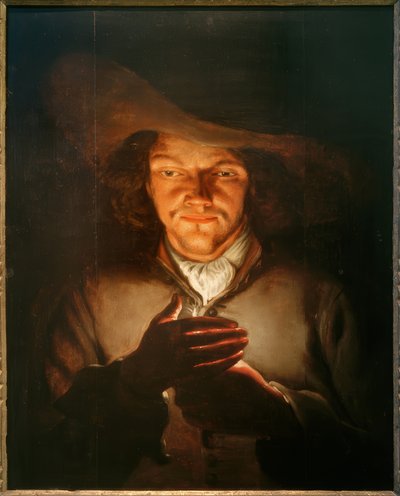 ロウソクを持つ男 作： Godfried Schalcken