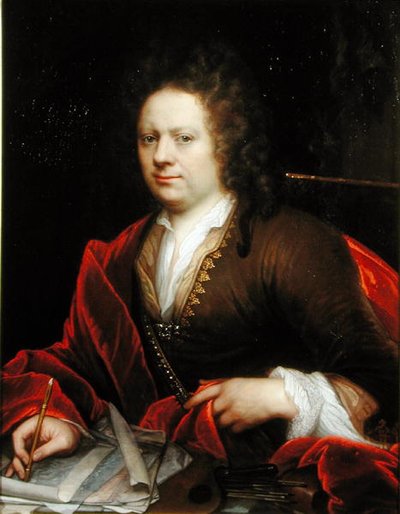 アーティストの肖像（油彩・キャンバス） 作： Godfried Schalcken