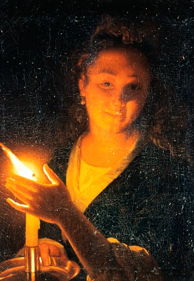 ろうそくを持つ女性、1660年代後半 作： Godfried Schalcken