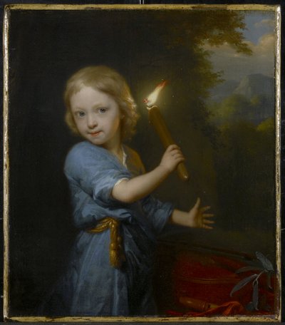 トーチを持つ少年、1692 作： Godfried Schalcken