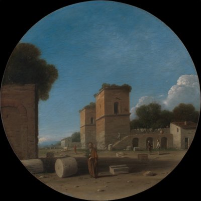 数字のあるローマの風景、おそらく1630年代。 作： Goffredo Wals