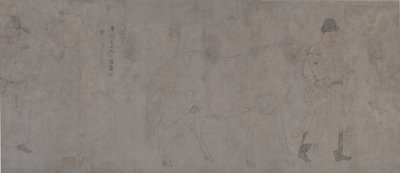 五頭の貢馬の詳細（紙に墨＆彩色） 作： Gonglin Li
