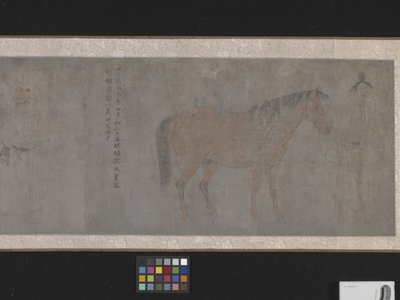 Five Tribute Horses (tinta e cor sobre papel) 作： Gonglin Li