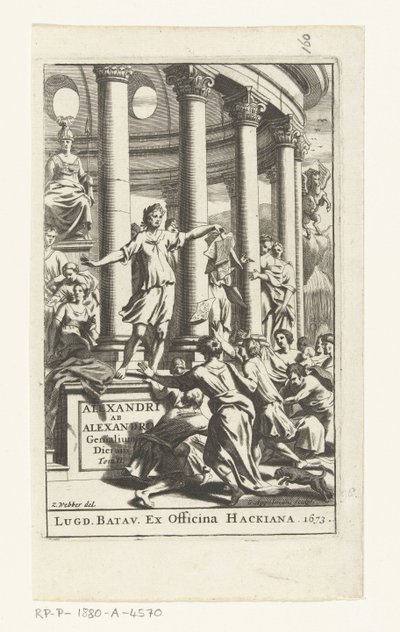 Titelpagina voor Alexander ab Alexander, Genialium dierum, deel 2, 1673 作： Gonsales Appelmans (attributed to)