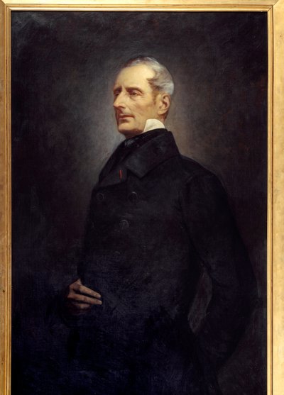Alphonse de Lamartine (1790 -1869) 詩人および政治家の肖像画。 ゴンザグ・プリヴァの絵画 (1843 年 - ?) 作： Gonzague Privat