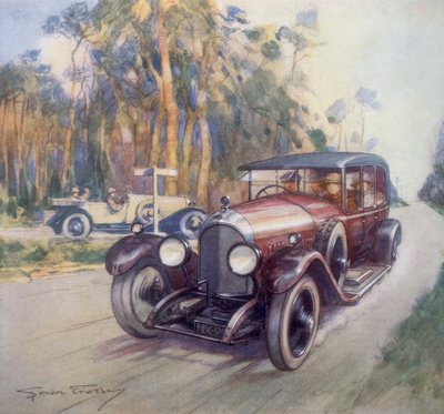 ベントレー車のポスター広告、1927 年 作： Gordon Crosby