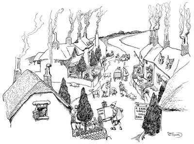 世界で最も明るい村、1906 作： Gordon Frederick Browne