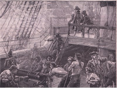 ロドニー提督、ルアーブルAD 1759を砲撃 作： Gordon Frederick Browne