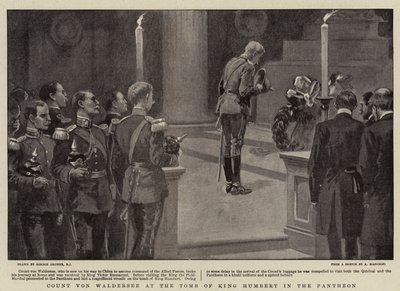 パンテオンのハンバート王の墓にいるフォンヴァルダーゼー伯爵 作： Gordon Frederick Browne