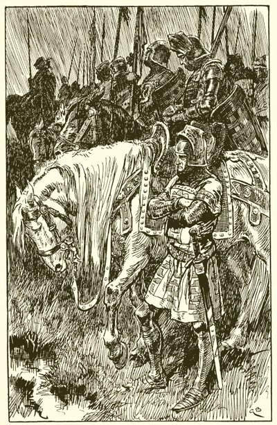 アジャンクールの戦いの朝を待っているイギリス人 作： Gordon Frederick Browne