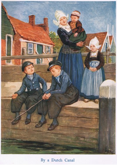 オランダ：オランダの運河沿い 作： Gordon Frederick Browne