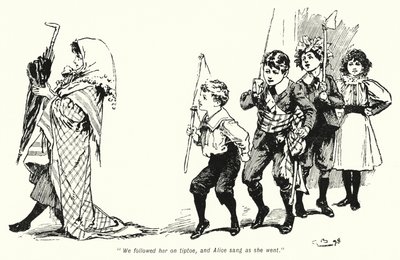 E・ネスビット著「The Story of the Treasure Seekers」のイラスト（リトグラフ）。 作： Gordon Frederick Browne