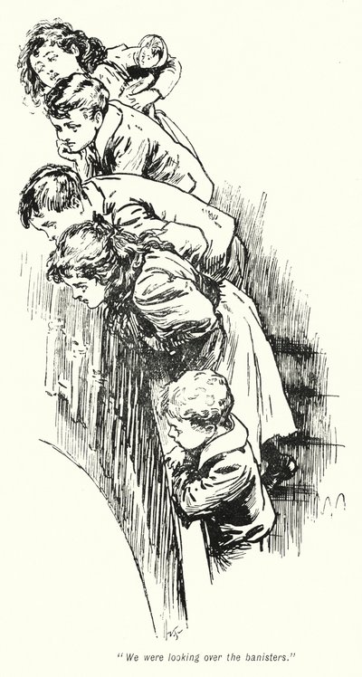 E・ネスビット著「The Story of the Treasure Seekers」のイラスト（リトグラフ）。 作： Gordon Frederick Browne