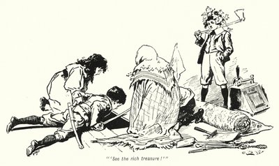 E・ネスビット著「The Story of the Treasure Seekers」のイラスト（リトグラフ）。 作： Gordon Frederick Browne