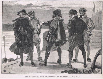 ウォルター・ローリー卿が1618年に再逮捕された 作： Gordon Frederick Browne