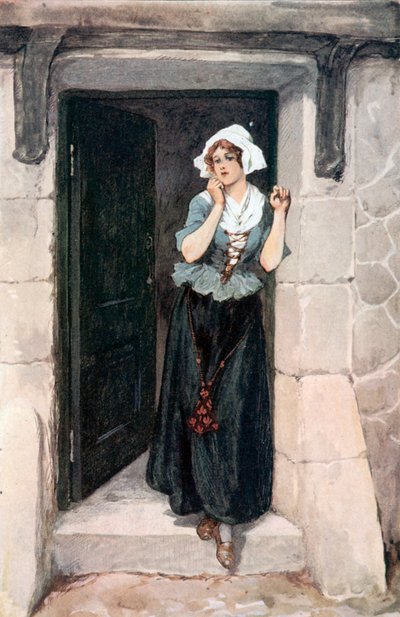 彼女の顔の習慣的な表現は甘い物思いでした 作： Gordon Frederick Browne