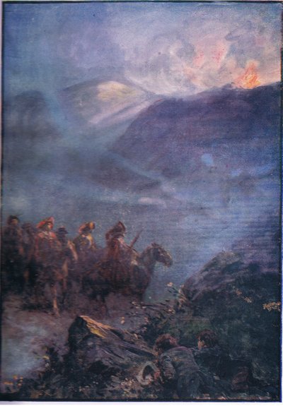 W＆R Chambers LtdによるLorna Doone pub.1921からのDoonesの戦争経路、1921年 作： Gordon Frederick Browne