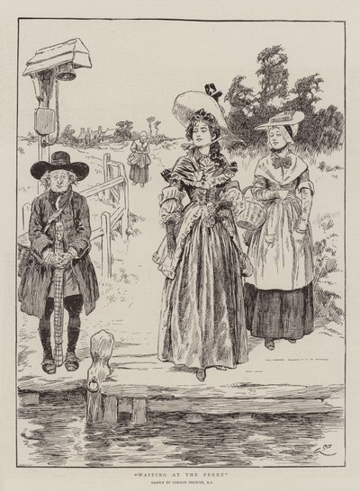 フェリーで待っています。 作： Gordon Frederick Browne