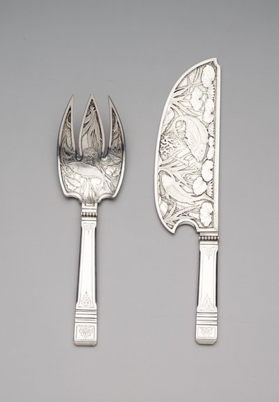 魚の切り身とフォーク、1870-80年頃（銀） 作： Gorham Manufacturing Company