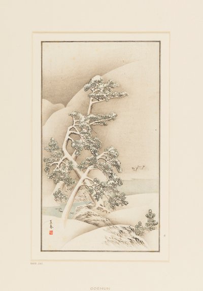 木版画-雪の木々 作： Goshua