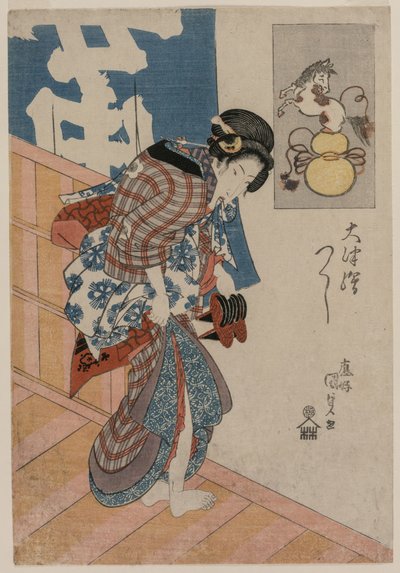 大津の絵」シリーズより「風呂屋を出る女」 1820年代半ば頃 作： Gototei Kunisada