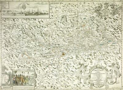 オーストリアとチェコスロバキアの地図、1718年 作： Gottfried Pfantz