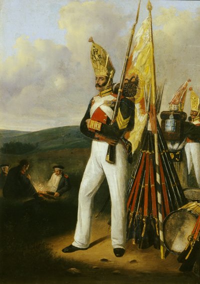 パブロフスキーライフガード連隊のグレナディア、1840年代 作： Gottfried Willewalde