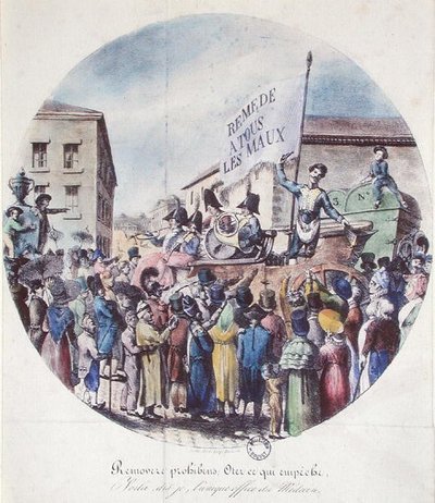 The Charlatan（カラーリトグラフ） 作： Gottfried or Godefroy Engelmann