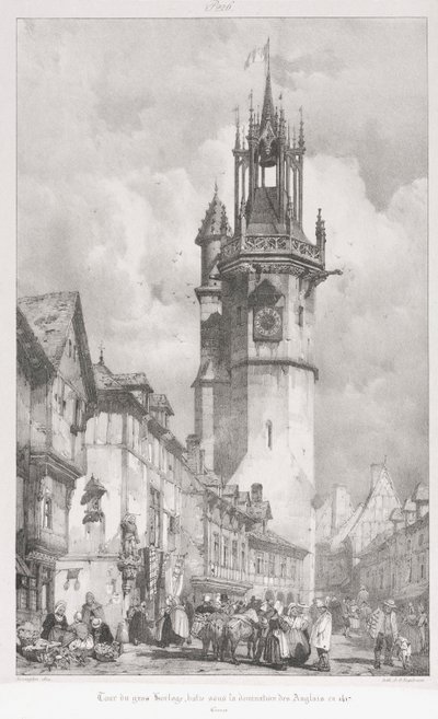 絵のようにロマンチックな旅、古代フランス、ノルマンディー...、1824年。 作： Gottfried or Godefroy Engelmann