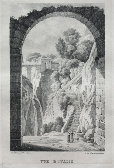 Vue dItalie、1820年。 作： Gottfried or Godefroy Engelmann