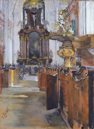 ハンブルクの聖ミハイルの内部、1890（紙にパステル） 作： Gotthardt Johann Kuehl
