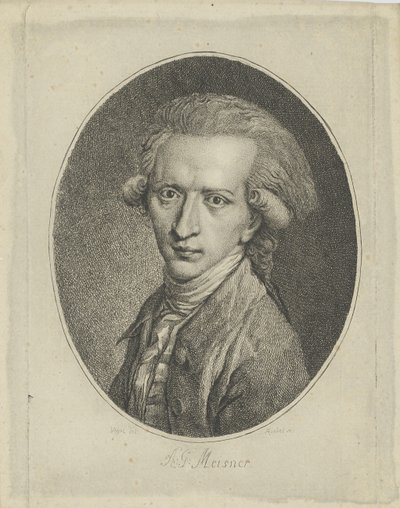 アウグスト・ゴットリープ・マイスナー1753-1807の肖像、c。 1800。 作： Gottlieb Friedrich Riedel