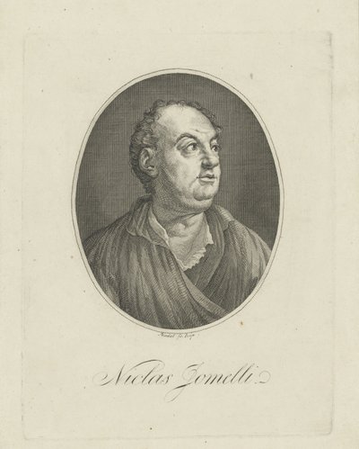 作曲家ニッコロ・ジョメリ1714-1774の肖像。 作： Gottlieb Friedrich Riedel