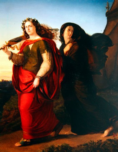 ホロフェルネスの殺害後、家に帰るジュディス、1830年頃（キャンバスに油彩） 作： Gottlieb Heinrich von Schroeter